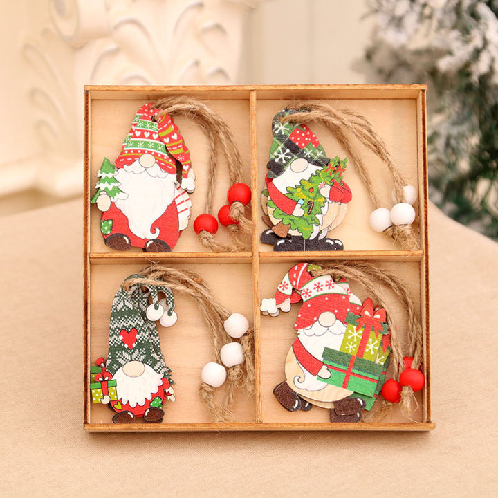 Decorative Wooden Gnome Figurine Set Kalsten