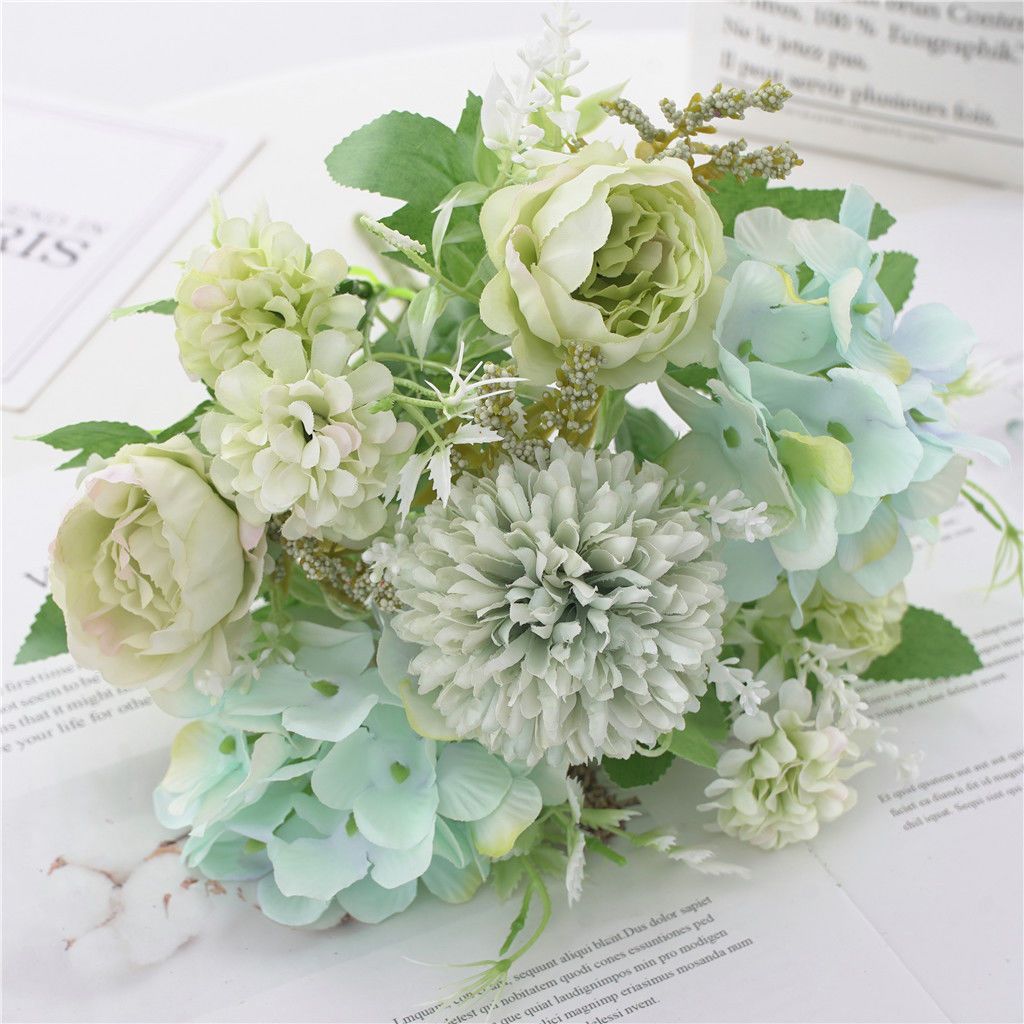 Elegant Artificial Floral Bouquet with Mixed Blooms