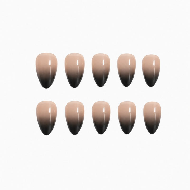 Elegant artificial nails with high-gloss finish and ombre effect Kalsten