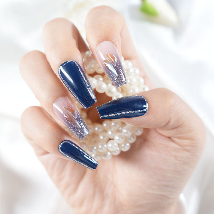 Artistic Long Coffin Press-On Nail Set Kalsten