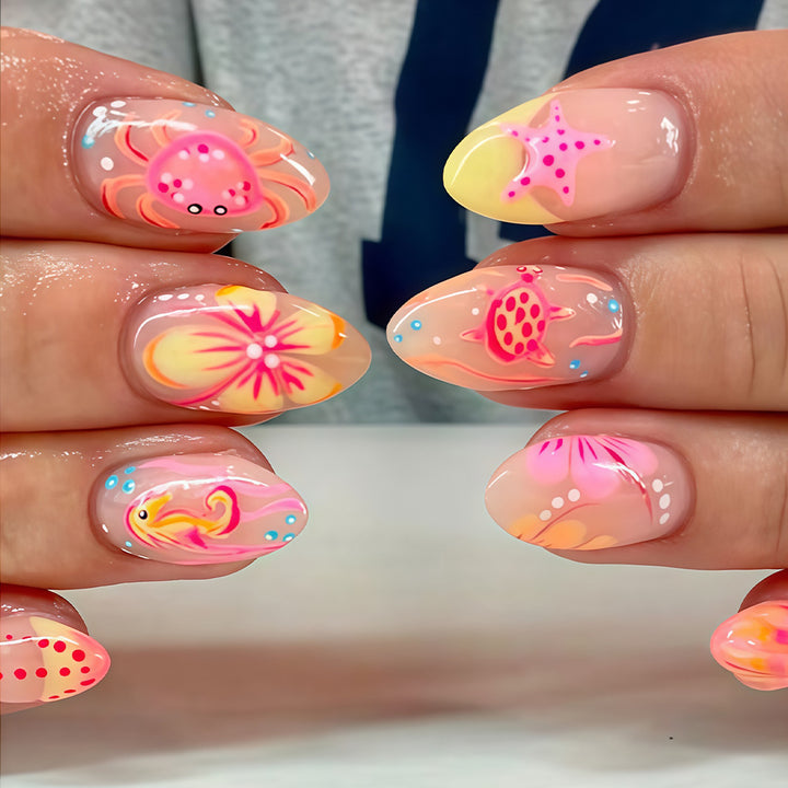 Artistic Ocean-Inspired Nail Art Kalsten