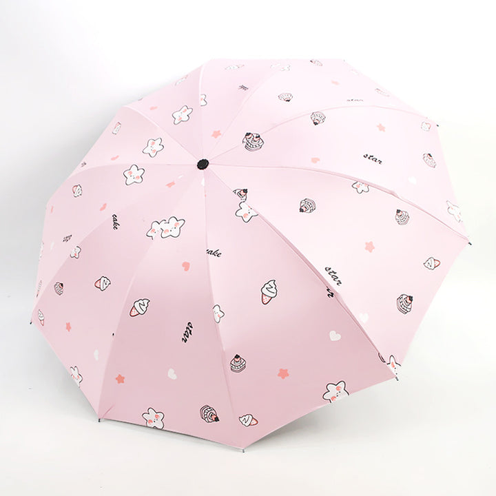 Women's Folding Umbrella with Playful Dessert Motif Kalsten
