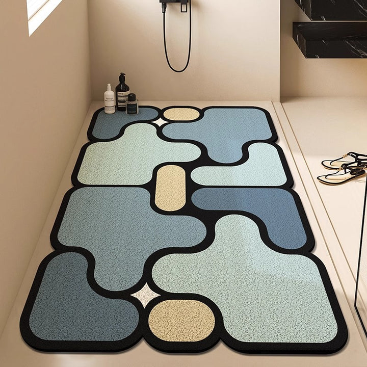 Modern Geometric Bath Mat Kalsten