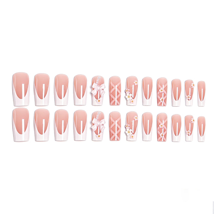Artistic 3D Nail Tips with Bow Motifs Kalsten