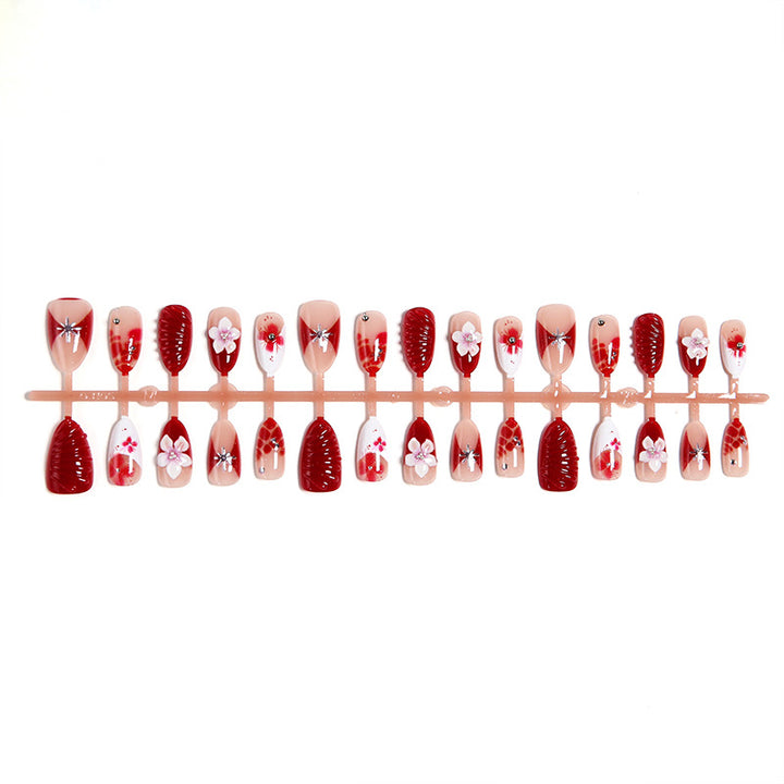 Luxury designed artificial nails with flower accents Kalsten