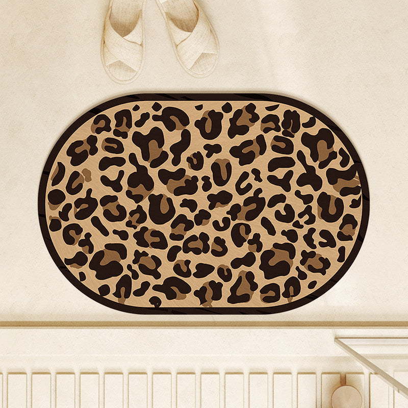 Decorative Leopard Print Bath Mat