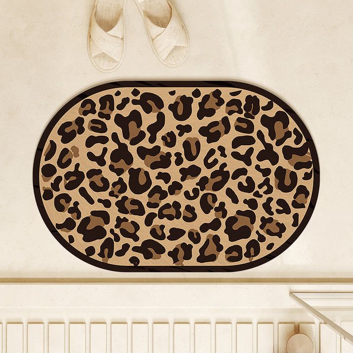 Decorative Leopard Print Bath Mat