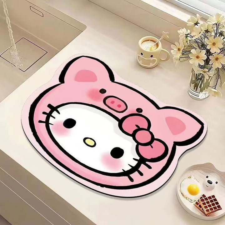 Cute Cat-Shaped Plush Bath Rug