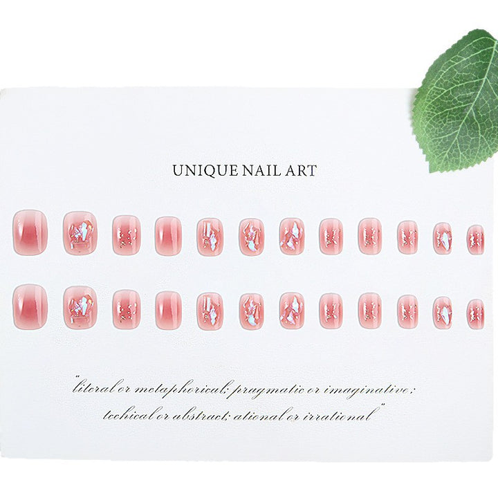 Nail set with sparkling 3D applications and romantic elements Kalsten