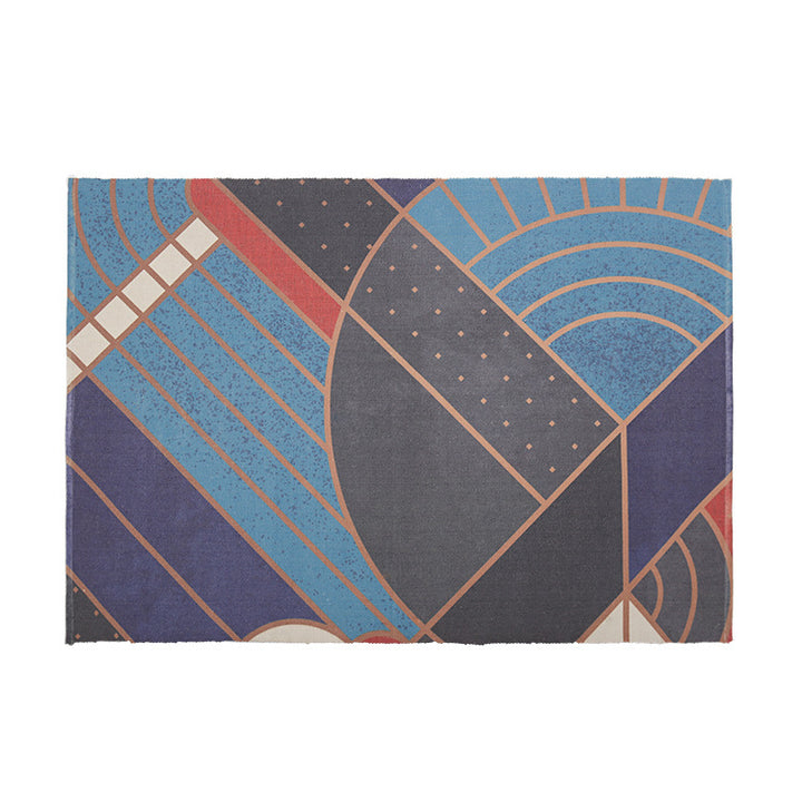 Round Decorative Living Room Carpet with Modern Geometric Pattern Kalsten