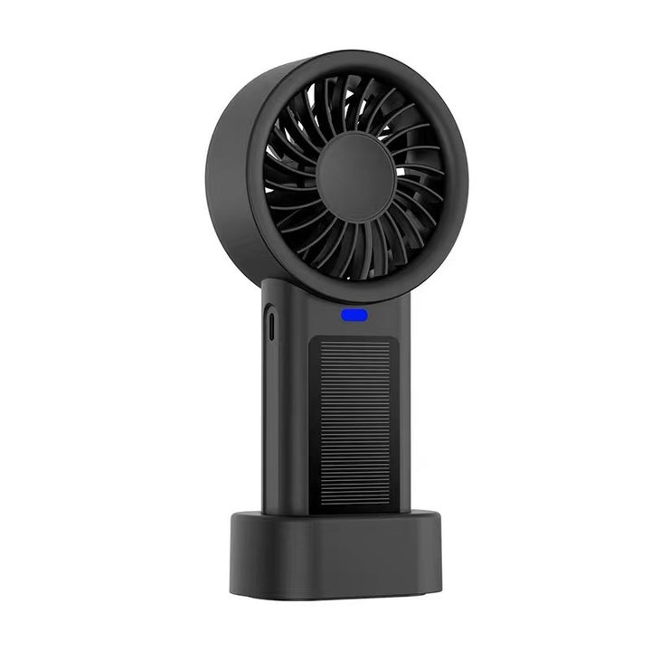 Unisex portable hand fan with solar panel, USB charging function and rechargeable battery Kalsten