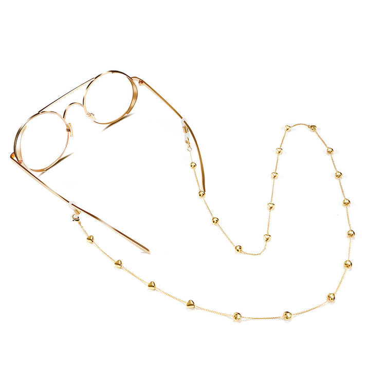 Fashionable glasses strap made of stainless steel with heart pendants Kalsten