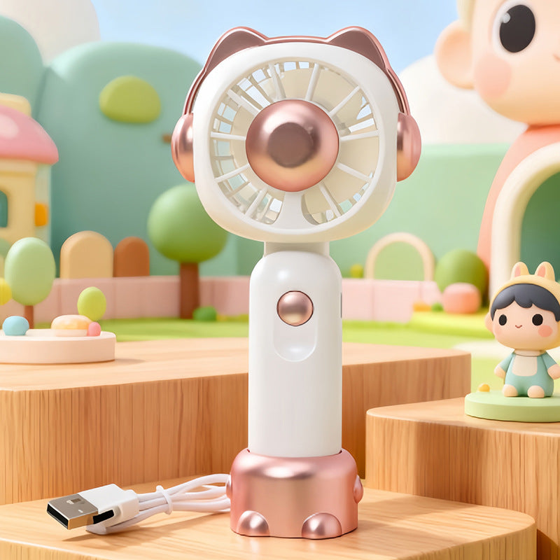 Ladies portable handheld fan with LED lights and ergonomic design Kalsten