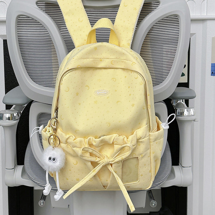 Star-Patterned Drawstring Closure Backpack