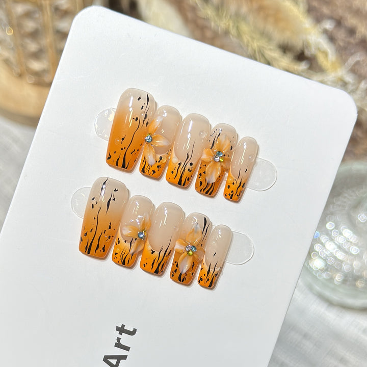 Floral Ombre Press-On Nail Set Kalsten