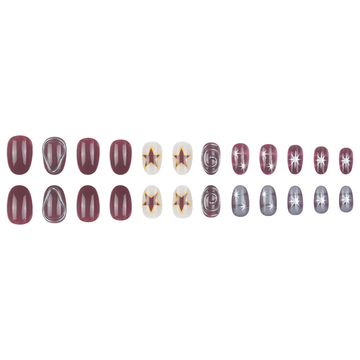 Starry Patterned Stiletto Press-On Nails Kalsten
