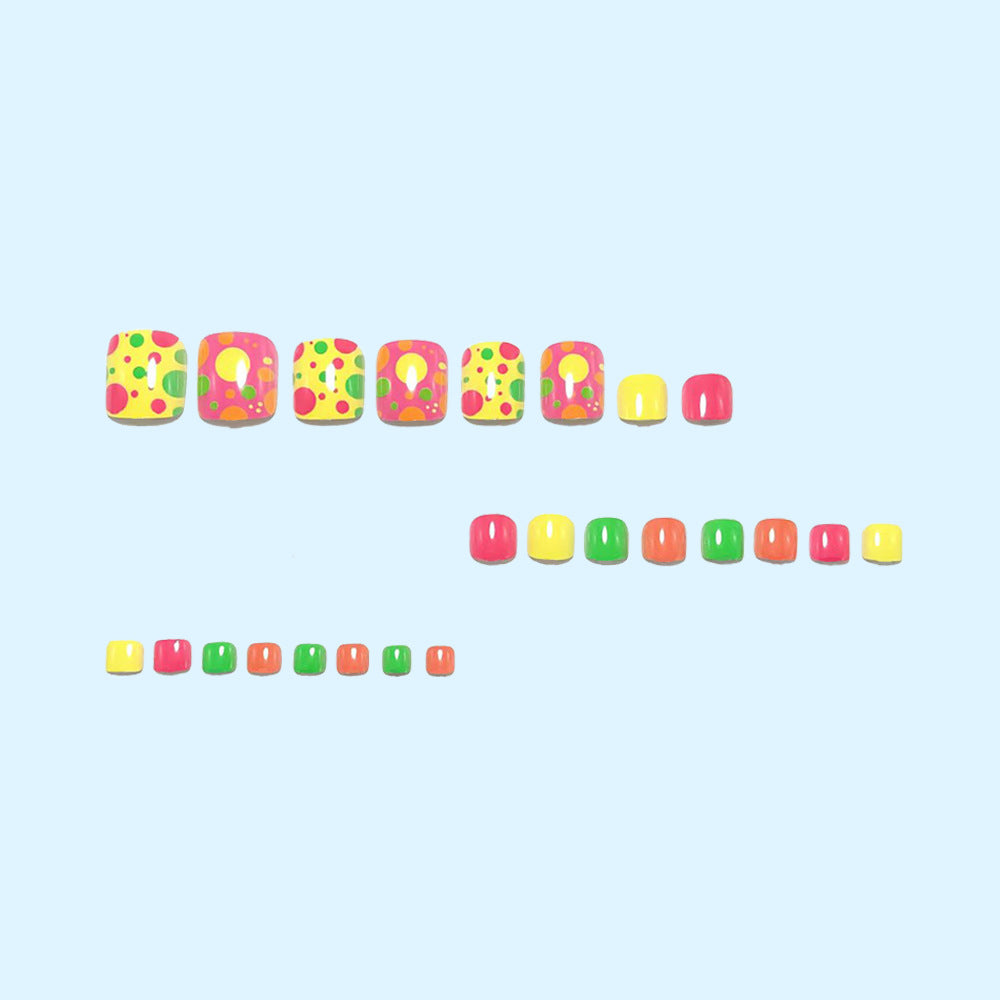 Creative Foot Art Nails with Colorful Dot Design Kalsten