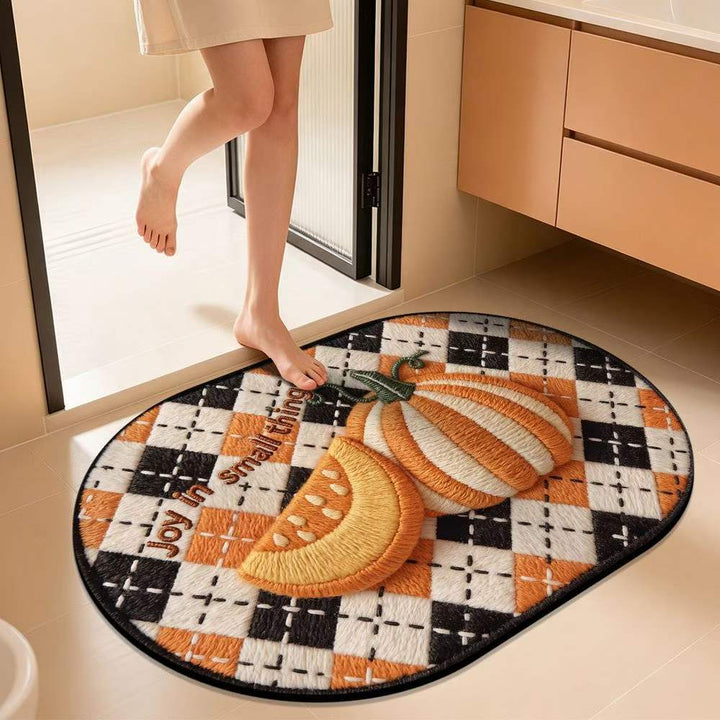 Pumpkin-Themed Decorative Bath Mat Kalsten
