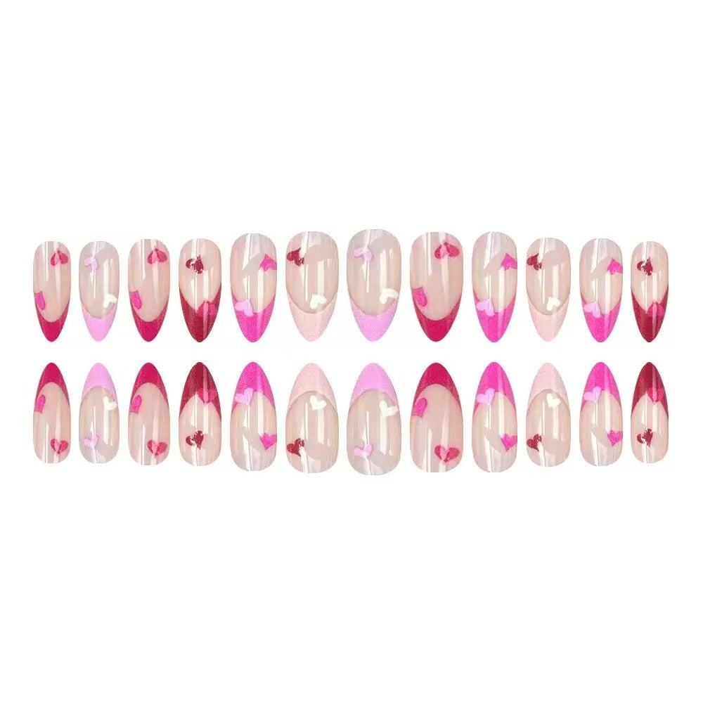 Artificial nail set with romantic heart designs Kalsten