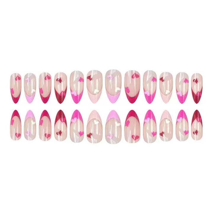 Artificial nail set with romantic heart designs Kalsten