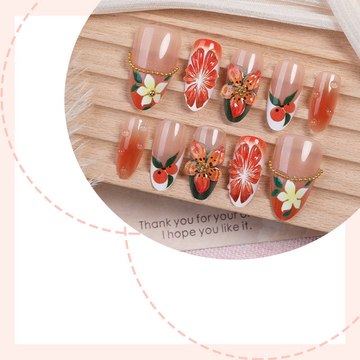 Floral Themed Press-On Nail Set Kalsten