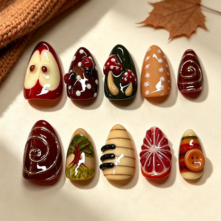 Themed Artistic Press-On Nail Set