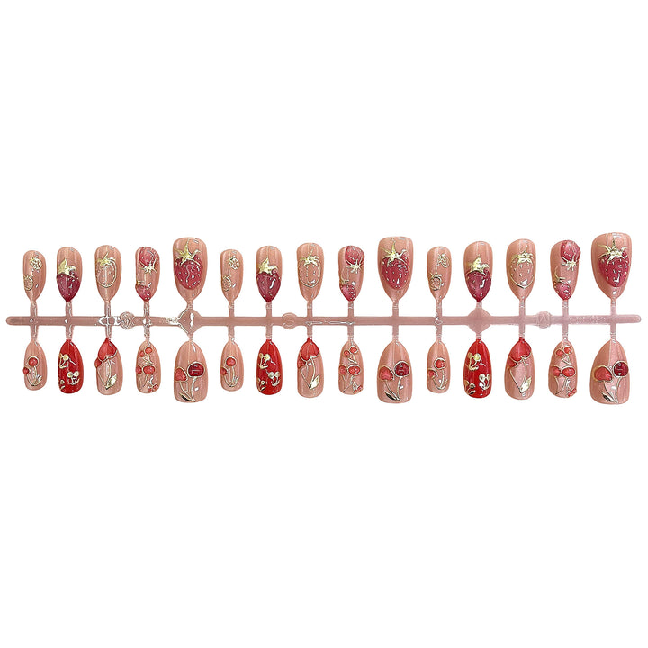 Artistic Floral-Accent Press-On Nails Set Kalsten
