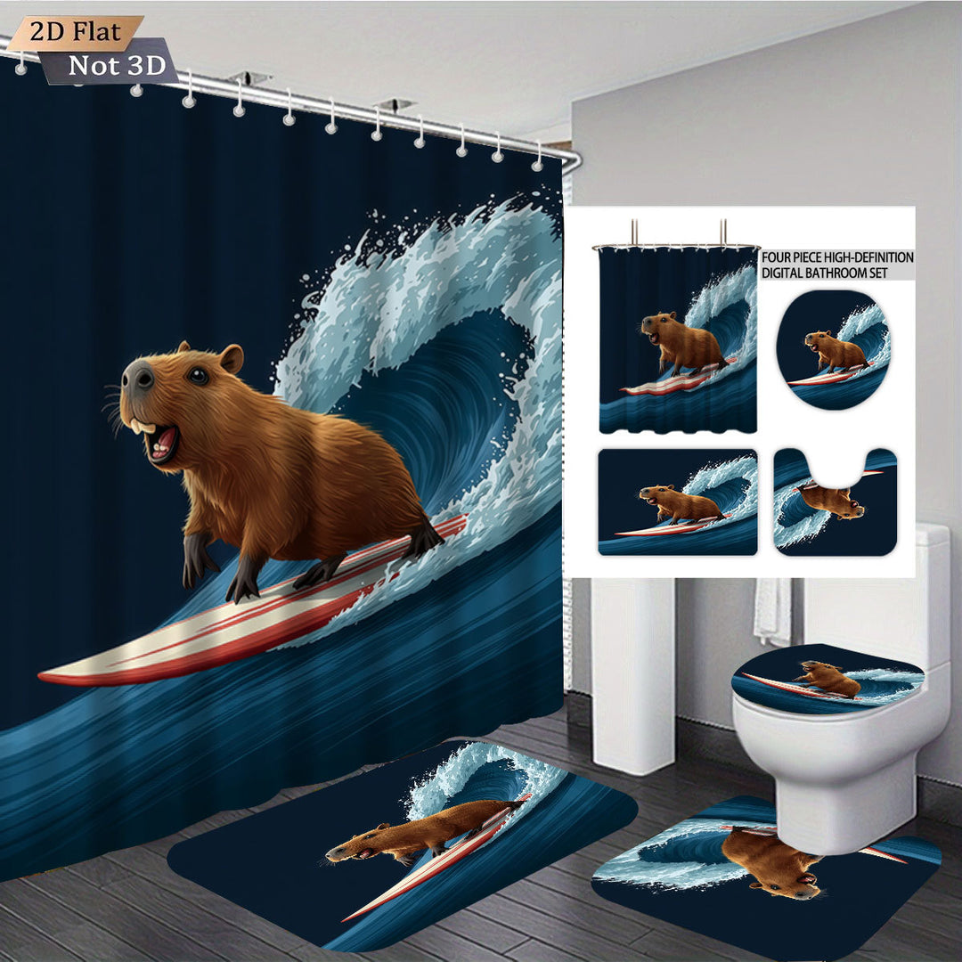Cute Bear-Themed Four-Piece Bathroom Set Kalsten