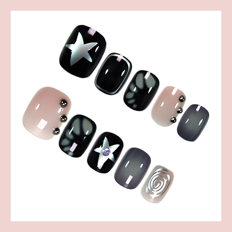 Artificial nail set with creative star and glitter designs Kalsten