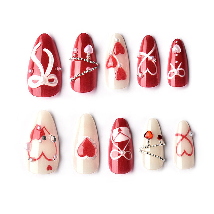 Nail design set with romantic heart motifs Kalsten