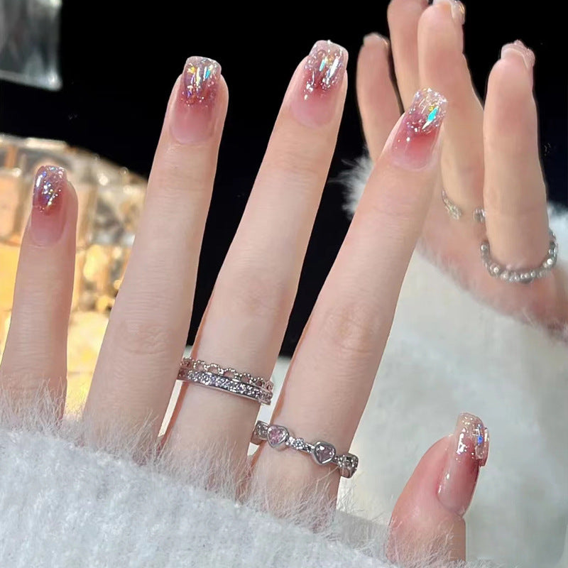 Decorative Stiletto Press-On Nails with Gemstone Accents Kalsten