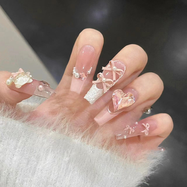 Artisan Floral Embellished Press-On Nail Set Kalsten