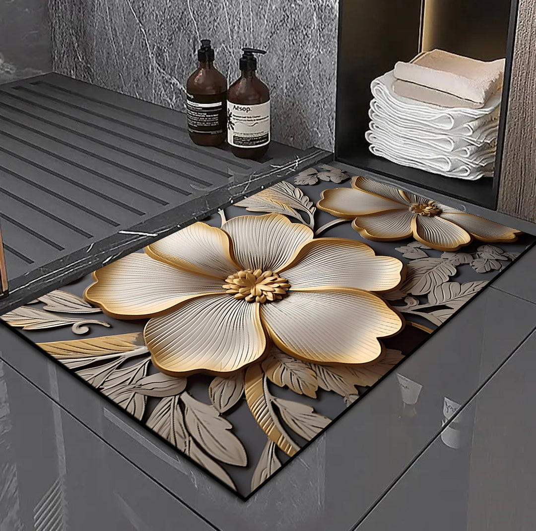 3D Floral Design Bath Mat Kalsten