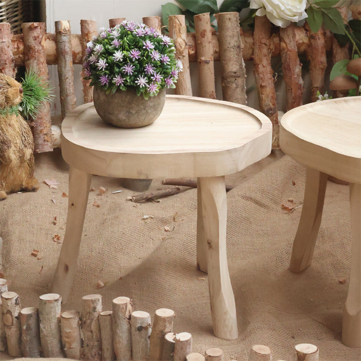 Modern wooden footstool Kalsten