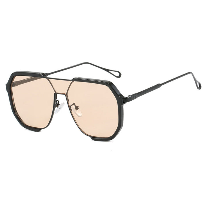 Ladies extravagant sunglasses in hexagonal design with transparent frame Kalsten