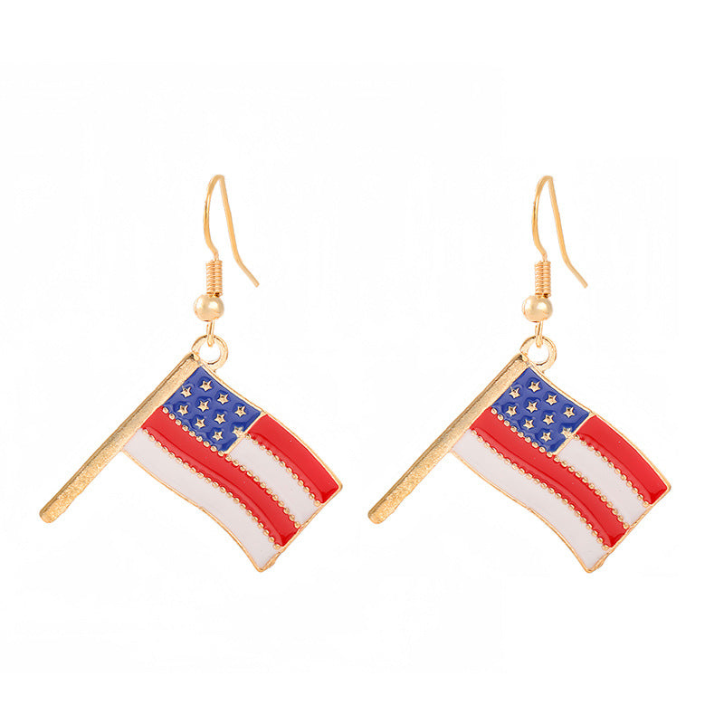 Women's nan patriotic horseshoe enamel dangle earrings with star-accented design and fishhook findings Kalsten