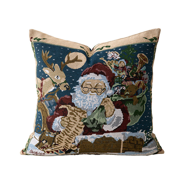 Christmas tapestry cushion cover with Santa motif and tapestry-like weave structure Kalsten