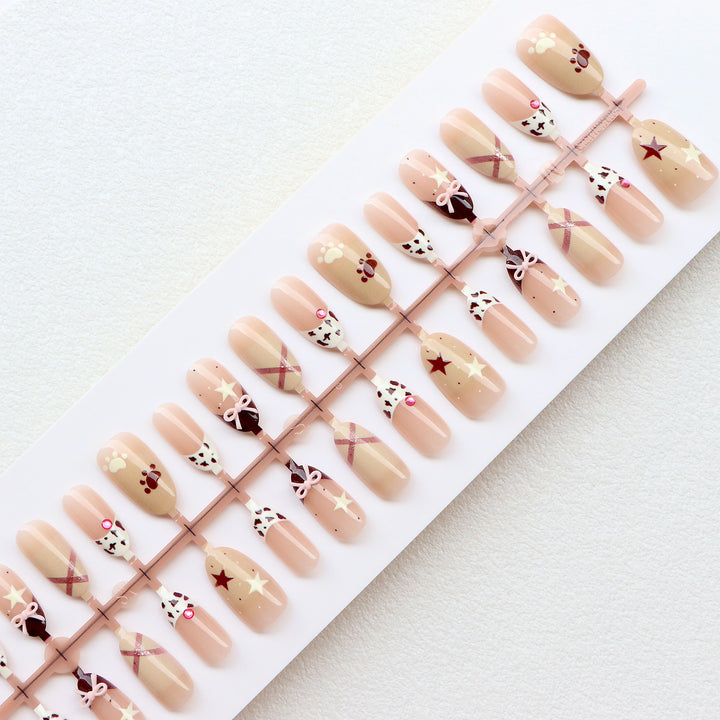 Thematic Press-On Nail Art Set with Charming Designs Kalsten
