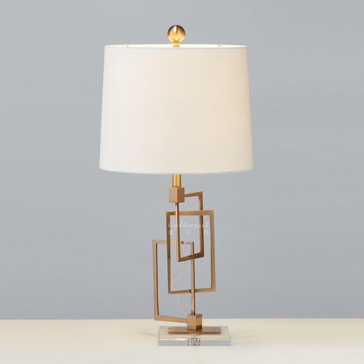 Geometric Table Lamp with Luxe Metal Base