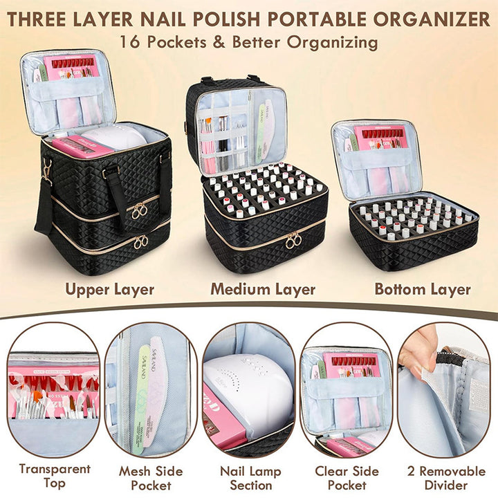 Cosmetic Organizer Bag with Multi-Level Design Kalsten