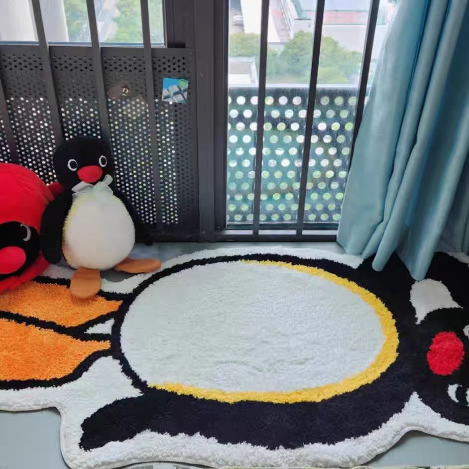 Playful Penguin-Shaped Plush Area Rug Kalsten