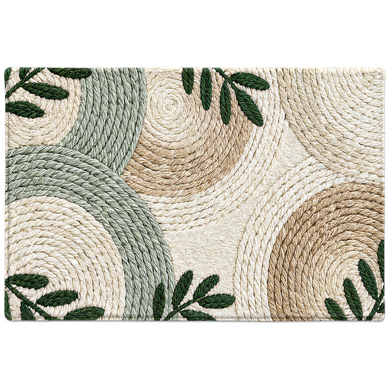 Textured Leaf Print Entrance Mat Kalsten