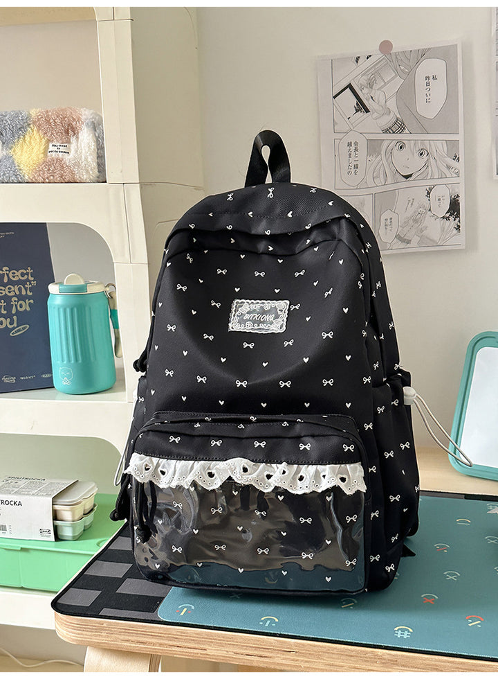 Cute Bow-Embellished Casual Backpack Kalsten