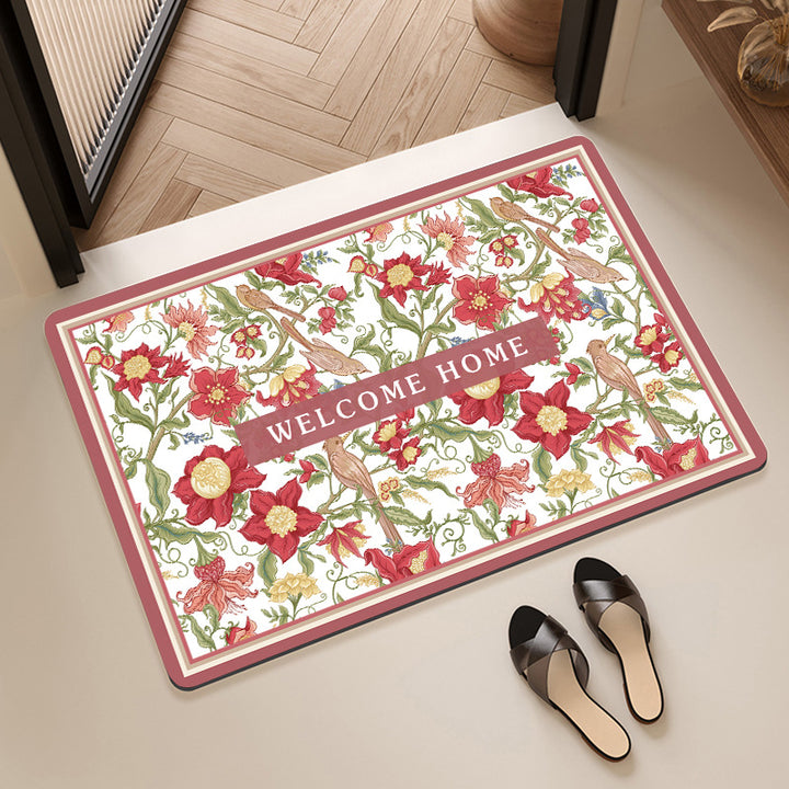 Stylish Floral Patterned Comfort Bath Mat Kalsten