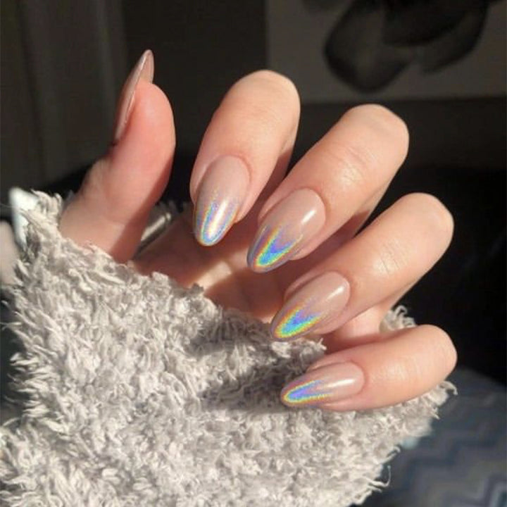 Glamorous Long Stiletto Press-On Nails with Holographic Finish Kalsten