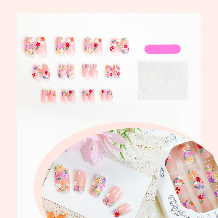 Creative nail set with floral designs Kalsten