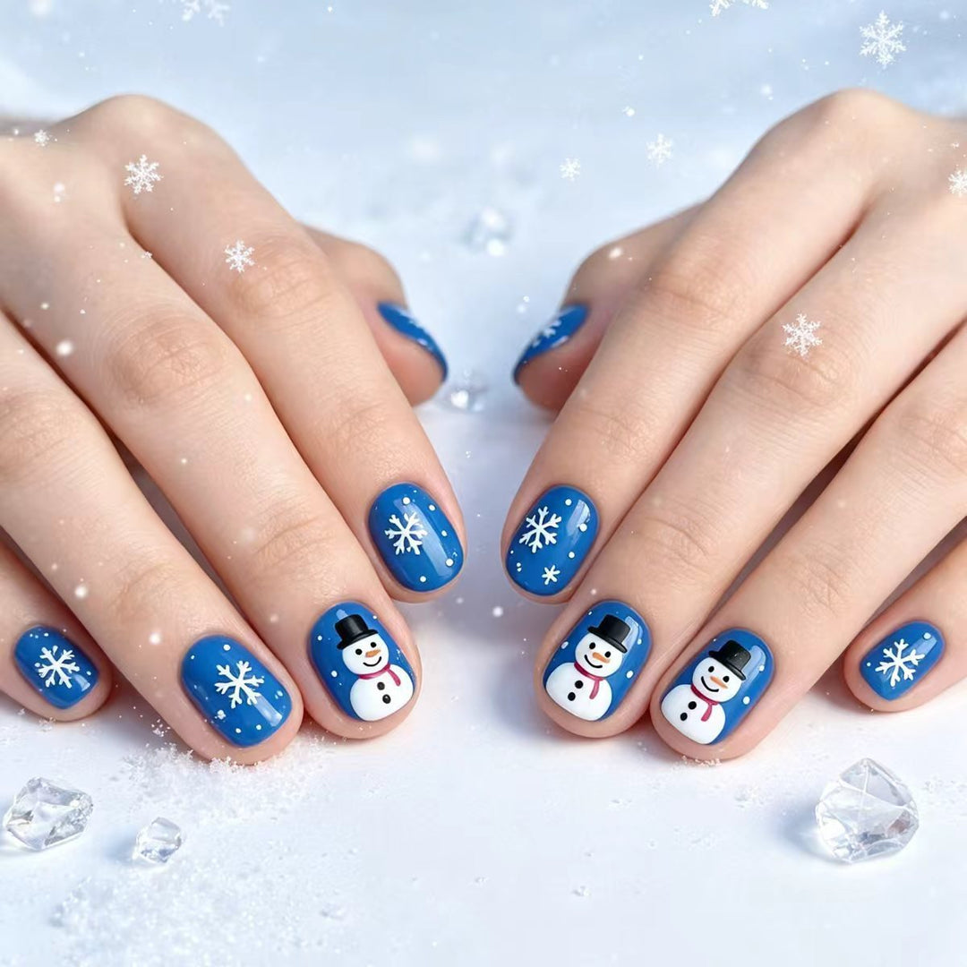 Artificial nails with festive snowman design Kalsten