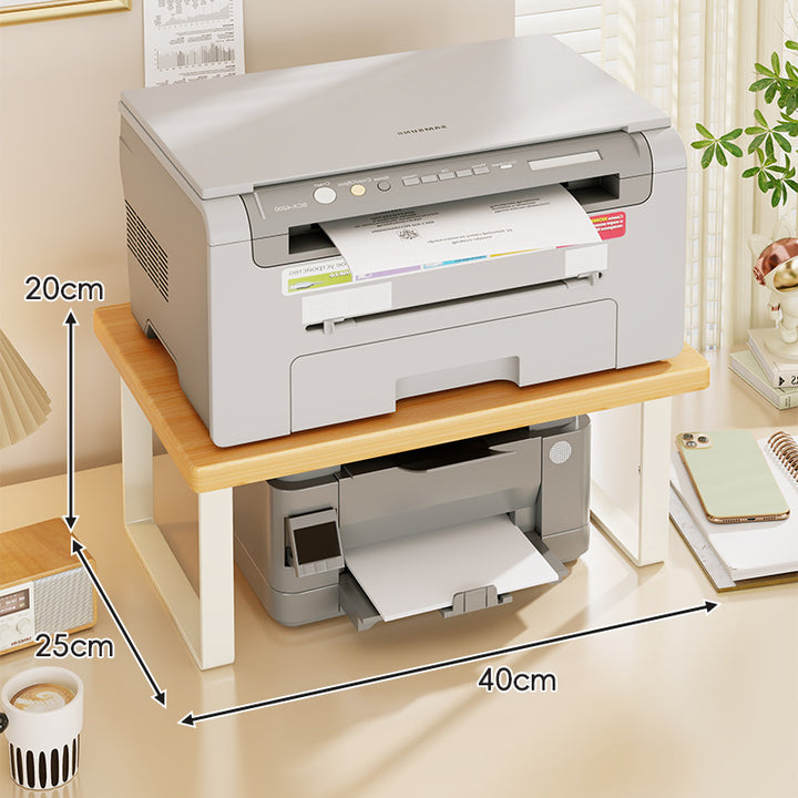 Compact TwoTier Wooden Desktop Printer and Monitor Riser