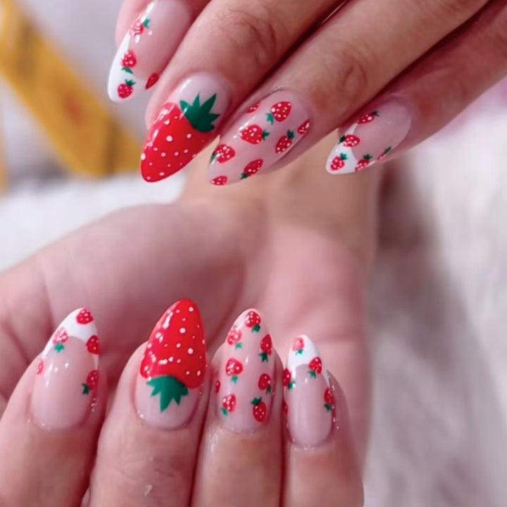 Artificial nails with strawberry design Kalsten