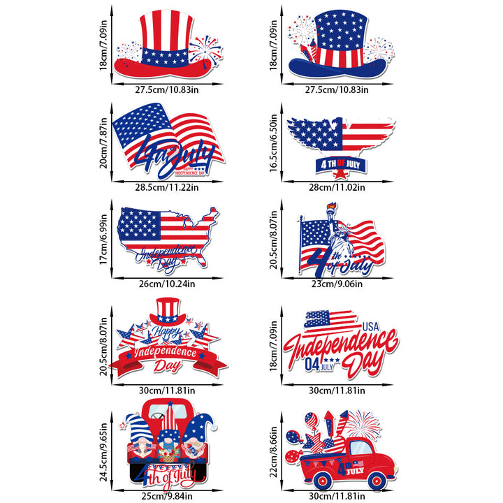 Unisex nan patriotic hanging decoration set with multi-part USA motifs for door and window Kalsten